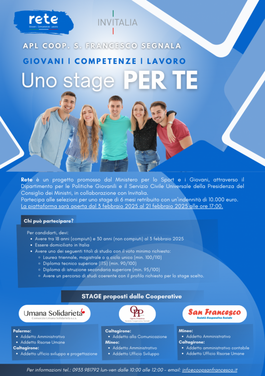 UNO STAGE PER TE: Opportunità per i Giovani